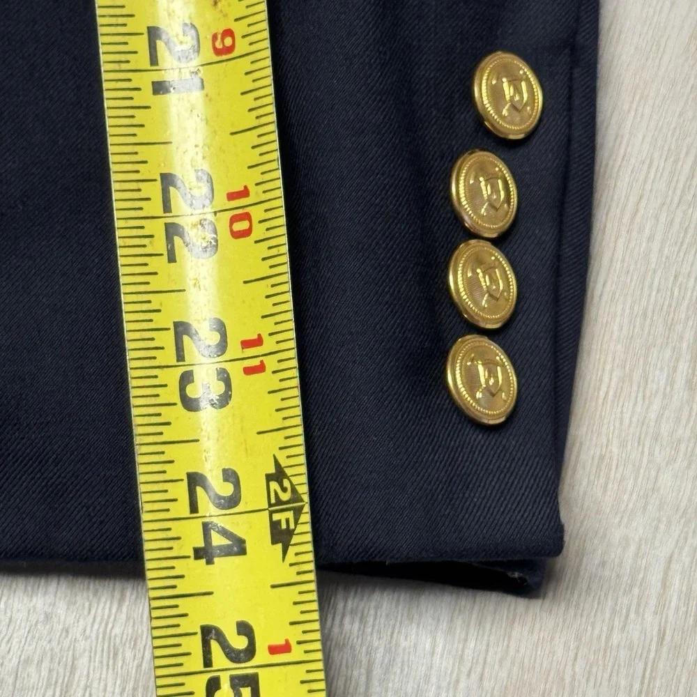 Lauren Ralph Lauren Blazer Sport Coat Men's 43R Navy 100% Wool Gold Buttons